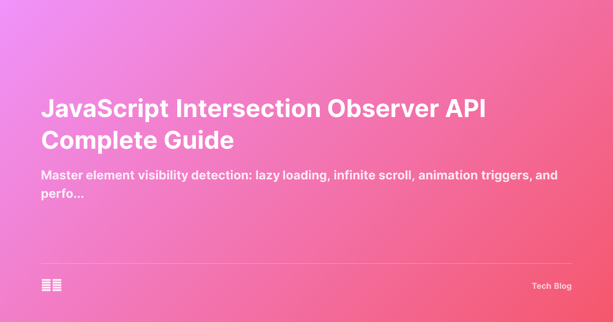 JavaScript Intersection Observer API Complete Guide